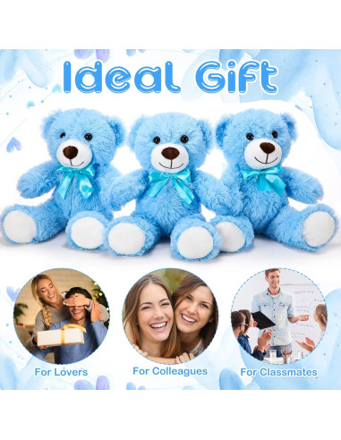 Ositos de Peluche Aoriher 6 Piezas Azul 35 cm Suaves
