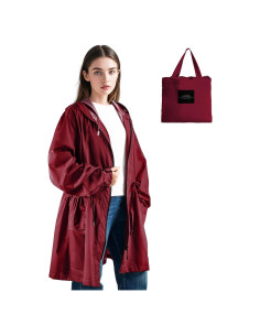 Chaqueta de Lluvia Ligera LAMA para Mujeres - Impermeable Rojo