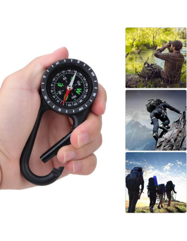 Brújula de Carabiner Kuuleyn Mini Aleación Zinc 11x4.5cm