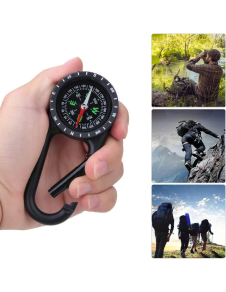 Brújula de Carabiner Kuuleyn Mini Aleación Zinc 11x4.5cm