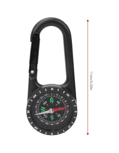 Brújula de Carabiner Kuuleyn Mini Aleación Zinc 11x4.5cm