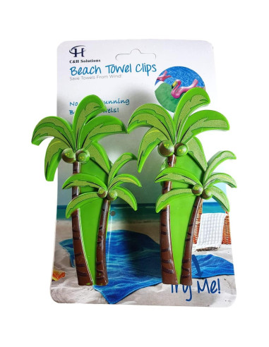 Clips de Toalla de Playa C&H Solutions Jumbo Verde Tropical
