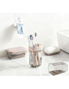 Funda de Cepillo de Dientes MYLDH con Exprimidor y Jabón 2