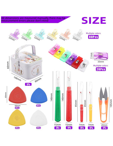 Kit de Herramientas de Costura Swpeet 108 Piezas con Tijeras