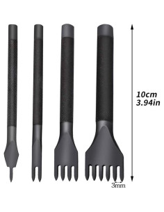 Juego de 4 Punzones de Cuero QMNNMA 3mm para Manualidades 2