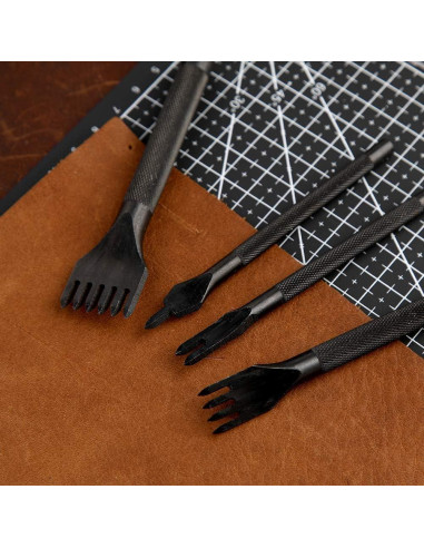 Juego de 4 Punzones de Cuero QMNNMA 3mm para Manualidades