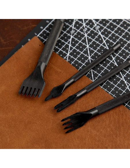 Juego de 4 Punzones de Cuero QMNNMA 3mm para Manualidades