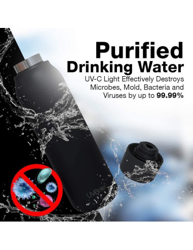 Botella Purificadora UVBrite TT-B02 473ml Acero Inoxidable