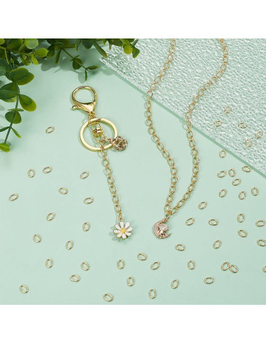 Anillos de Salto Abiertos UNICRAFTALE 200 Pcs 5mm Dorados