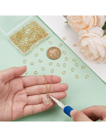 Anillos de Salto Abiertos UNICRAFTALE 200 Pcs 5mm Dorados