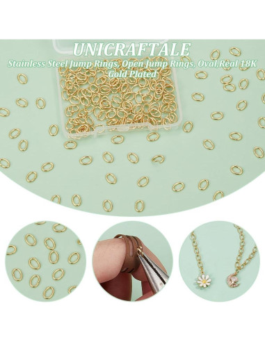 Anillos de Salto Abiertos UNICRAFTALE 200 Pcs 5mm Dorados