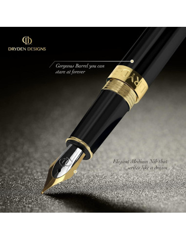 Bolígrafo Dryden Designs con Estuche y 24 Cartuchos de Tinta