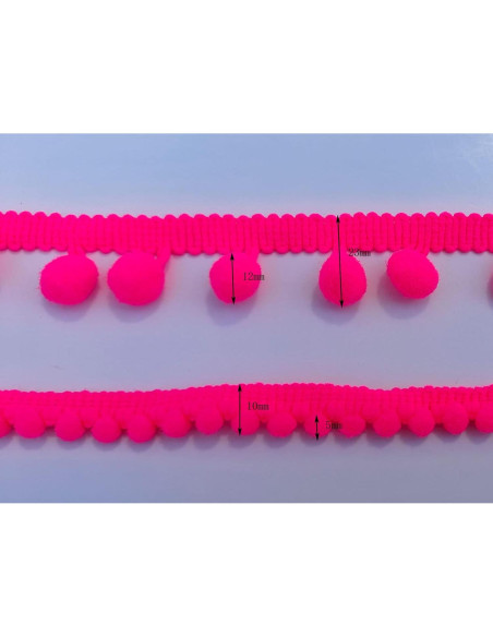 Borlas Flecos 10 Colores 12mm ABOKOY para Manualidades 9.14m