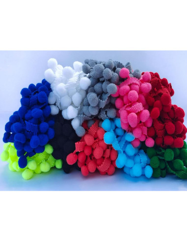 Borlas Flecos 10 Colores 12mm ABOKOY para Manualidades 9.14m