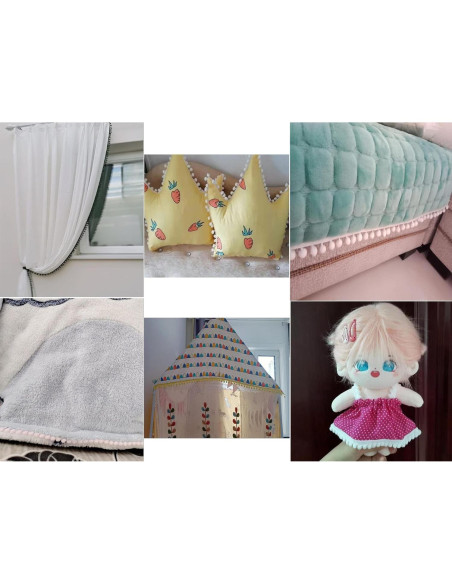 Borlas Flecos 10 Colores 12mm ABOKOY para Manualidades 9.14m