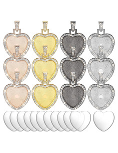 Set de 24 Bandejas de Colgante Hicarer con Rhinestones y Cabochones