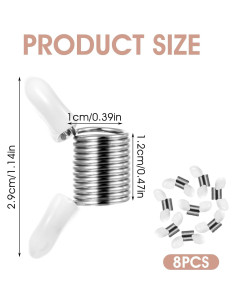 8 Piezas Tope de Perlas Tyqour para Joyería - Abrazaderas Blancas 2