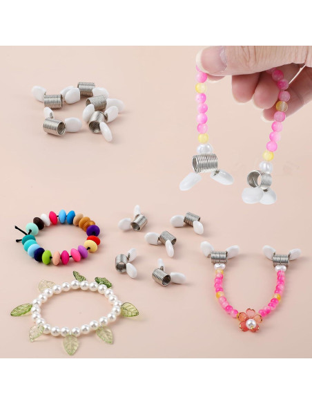 8 Piezas Tope de Perlas Tyqour para Joyería - Abrazaderas Blancas