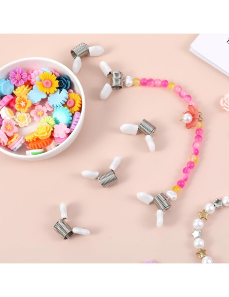 8 Piezas Tope de Perlas Tyqour para Joyería - Abrazaderas Blancas