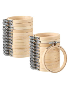 Aros de Bordado de Madera 7.62 cm - 48 Piezas para Manualidades