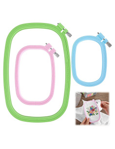 Paquete de 3 Aros de Bordado Cuadrados Quilax - 3 Tamaños