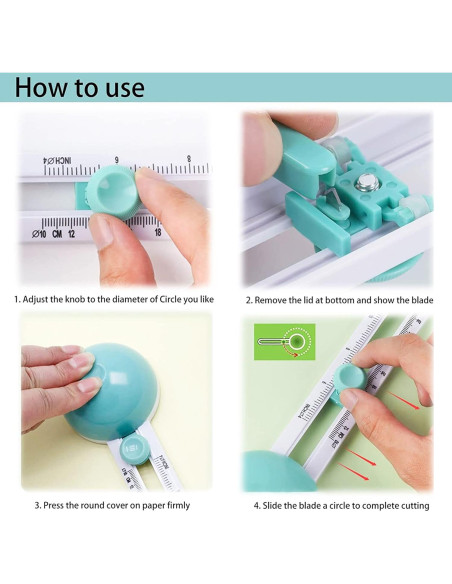 Cortador de Círculos HKKYO CC001 para Manualidades 10-31 cm