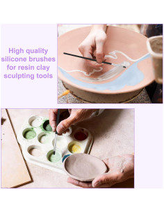 Set de 20 Pinceles de Silicona JIEYAO para Pintura y Esculpido 2