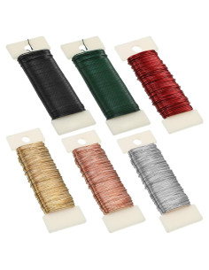 6 Rollos Alambre Floral Flexible 102 Metros Ripeng - Colores Vivos