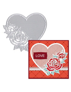 Troquel de Corte de Metal Corazón Rosa Threetols 12.7cm