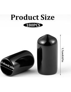 180 Tapas de Botellas de Licor FdcZeyxior Goma Negra 2