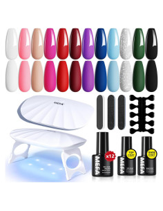 Kit de Esmalte en Gel MEFA 19 Piezas con Luz UV