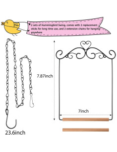 Columpios para Colibríes Hotop - 2 Pcs con Estructura Metal y Madera 2