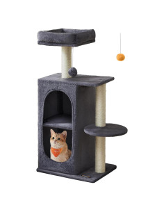 Árbol para Gatos Feandrea UPCT005G02, 2 Niveles, Gris Oscuro