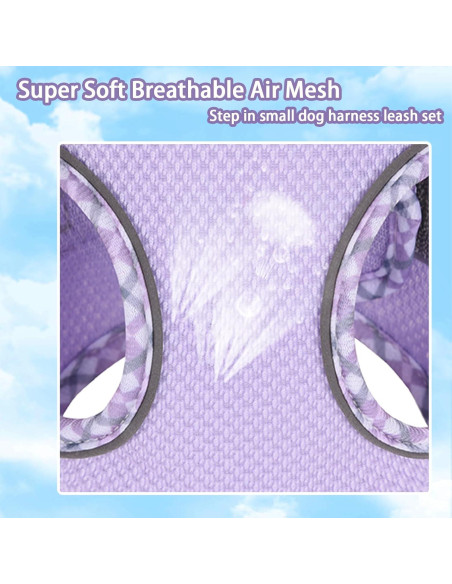 Arnés de Perro Sin Tirones PETPUBGNZS XXS Púrpura Malla Suave