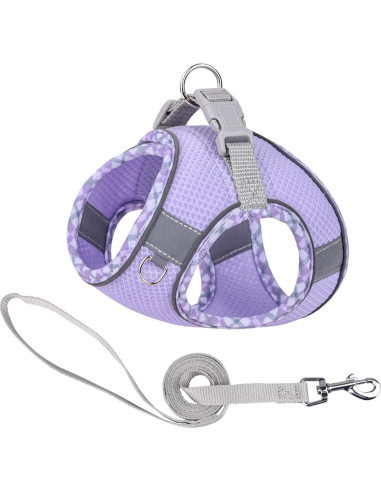 Arnés de Perro Sin Tirones PETPUBGNZS XXS Púrpura Malla Suave