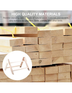 Escalera de Percha de Madera Balacoo para Aves 42.9x34cm 2