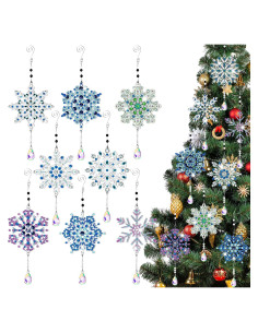 Kit de Manualidades Navideñas Uiifan 8 Piezas Arte de Diamante