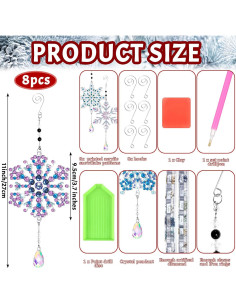 Kit de Manualidades Navideñas Uiifan 8 Piezas Arte de Diamante 2