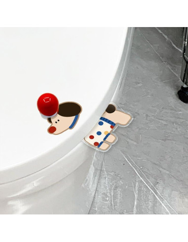 Elevador de Inodoro Pawdola Perro A Acrílico Rojo Amarillo Azul