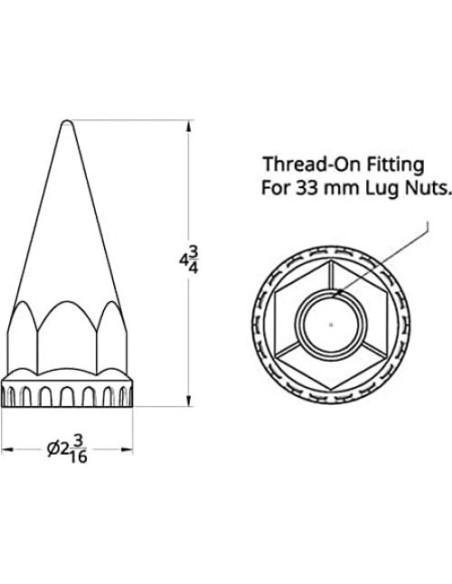 Juego de 10 Cubiertas de Tuercas Cromadas Torque TR10570