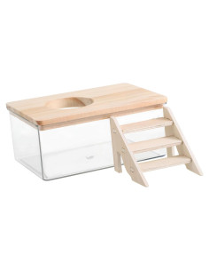 Caja de Arena para Hámster BESPORTBLE con Escalera 15.5x10.5cm