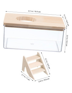 Caja de Arena para Hámster BESPORTBLE con Escalera 15.5x10.5cm 2
