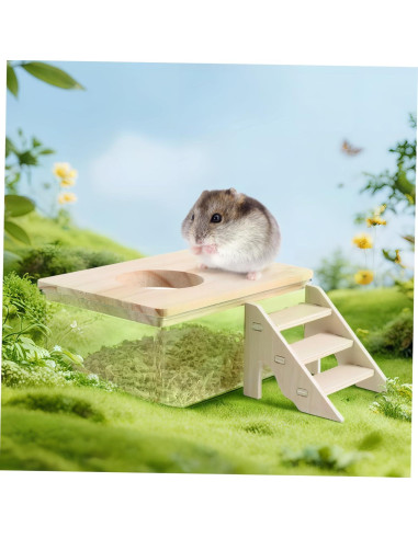 Caja de Arena para Hámster BESPORTBLE con Escalera 15.5x10.5cm