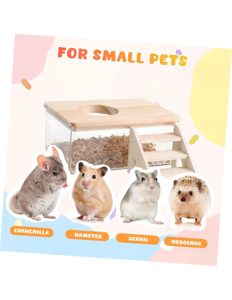 Caja de Arena para Hámster BESPORTBLE con Escalera 15.5x10.5cm