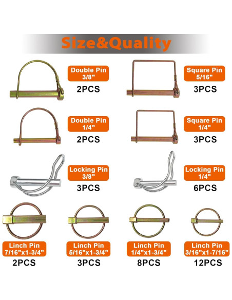 Kit de Pasadores de Alta Resistencia 380 Pcs MINIMARU