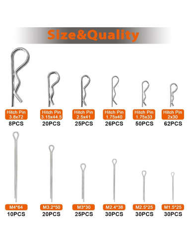 Kit de Pasadores de Alta Resistencia 380 Pcs MINIMARU