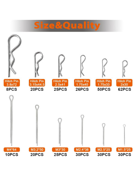 Kit de Pasadores de Alta Resistencia 380 Pcs MINIMARU