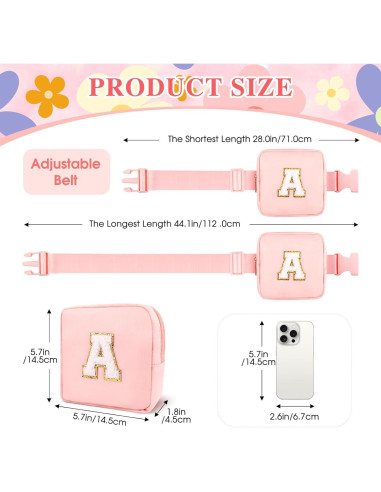 Riñonera Personalizada para Niñas Rosa con Gafas y Llavero