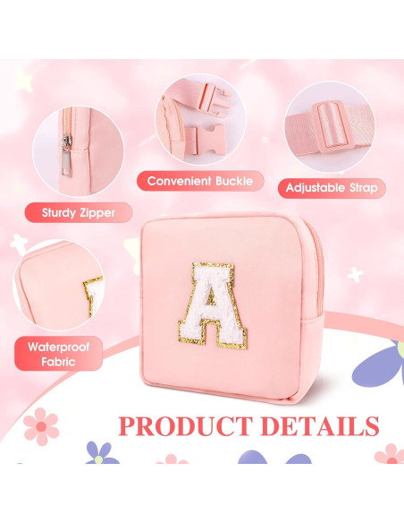 Riñonera Personalizada para Niñas Rosa con Gafas y Llavero