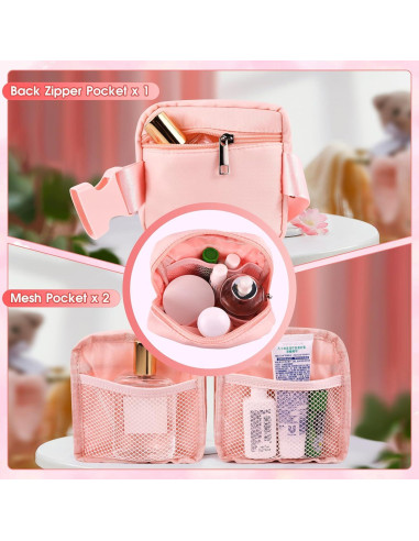 Riñonera Personalizada para Niñas Rosa con Gafas y Llavero